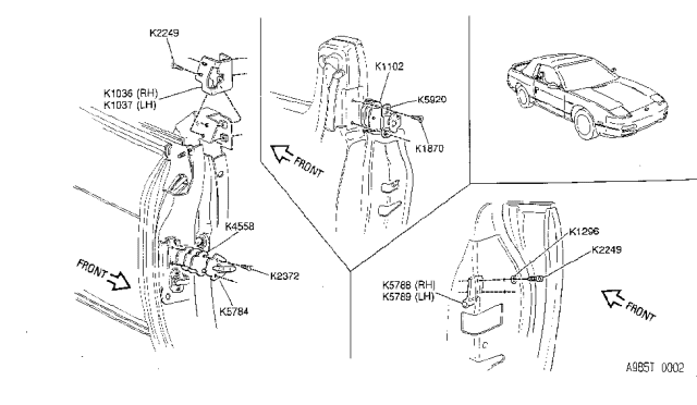 1992 Nissan 240SX Shim-Pin Secondary Diagram for K1102-6X001