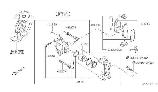 1989 Nissan 240SX Seal Kit-Disc Brake Diagram for 41120-40F25