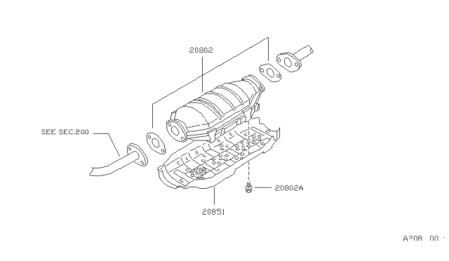 1989 Nissan 240SX Catalyst Converter,Exhaust Fuel & URE In Diagram 1