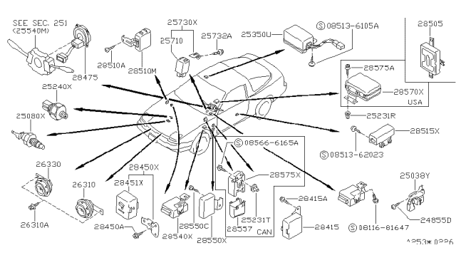 1993 Nissan 240SX Electrical Unit Diagram