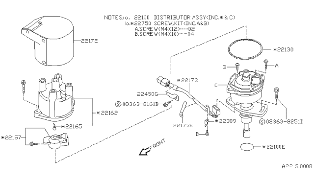 1989 Nissan 240SX Terminal-Earth Diagram for 22309-17C00