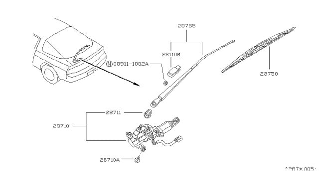 1991 Nissan 240SX Rear Window Wiper Diagram