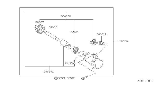 1990 Nissan 240SX Clutch Operating Cylinder Diagram