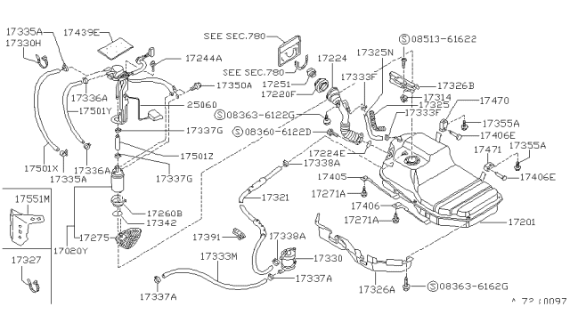 1989 Nissan 240SX Fuel Tank Diagram