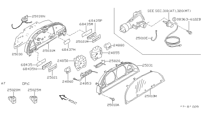 1994 Nissan 240SX Instrument Meter & Gauge Diagram 1