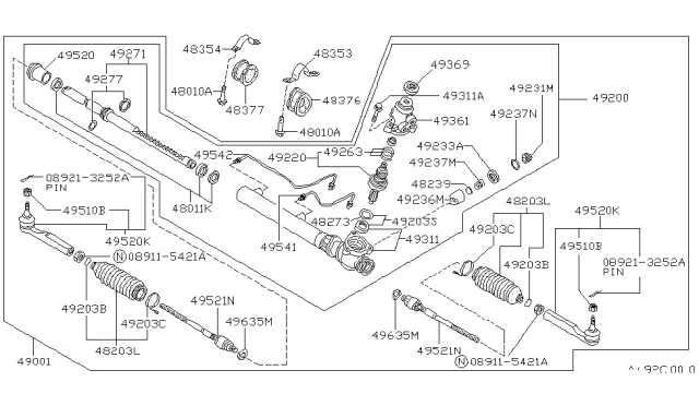 1994 Nissan 240SX Power Steering Gear Diagram 2