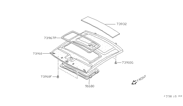 1991 Nissan 240SX Roof Trimming Diagram 3