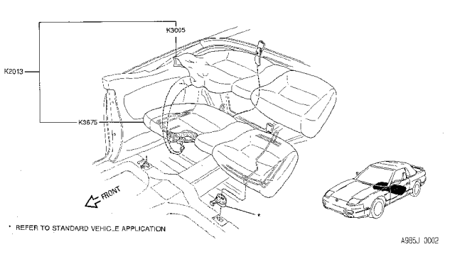 1991 Nissan 240SX Frame And Pad Assembly Diagram for K3675-6X101