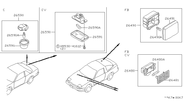 1992 Nissan 240SX Lens Diagram for 26441-V5020