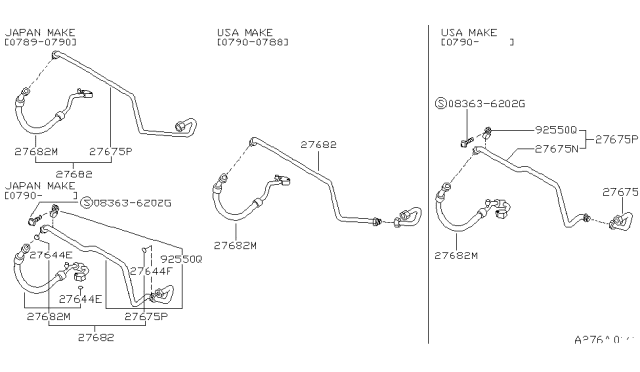 1992 Nissan 240SX Condenser,Liquid Tank & Piping Diagram 2