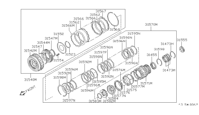 1989 Nissan 240SX Plate-Driven,Overrun Clutch Diagram for 31536-41X01