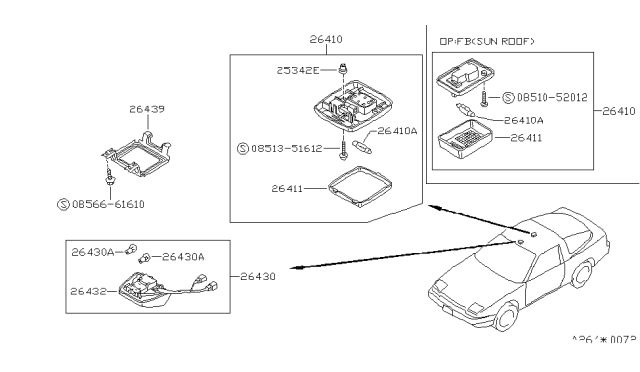 1993 Nissan 240SX Bracket-Map Lamp Diagram for 26439-35F00