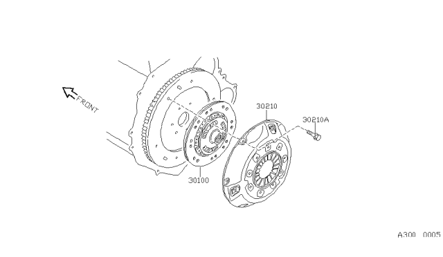 1993 Nissan 240SX Clutch Cover Diagram for 30210-51F00