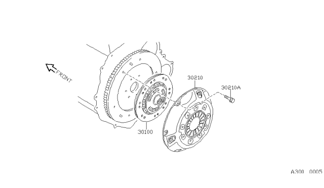 1994 Nissan 240SX Clutch Cover,Disc & Release Parts Diagram 1