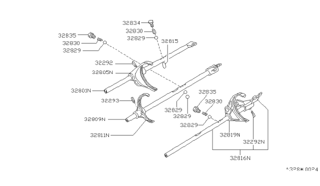 1994 Nissan 240SX Transmission Shift Control Diagram 2