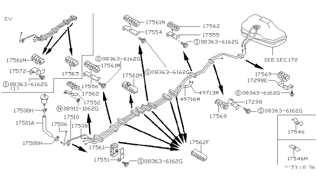 1989 Nissan 240SX Fuel Piping Diagram