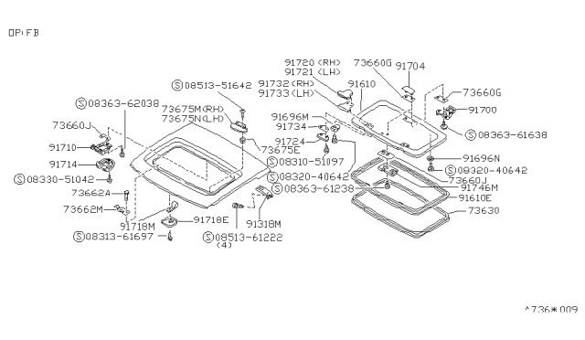 1989 Nissan 240SX Sun Roof Parts Diagram 2