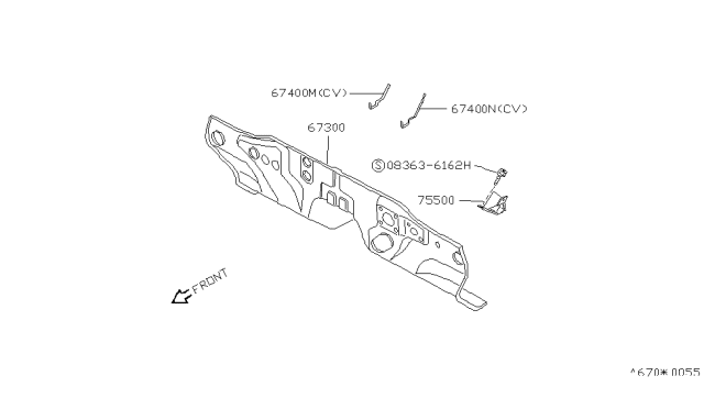 1991 Nissan 240SX Dash Panel & Fitting Diagram