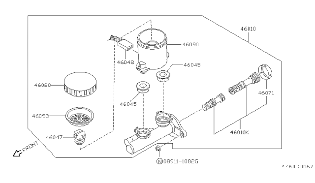 1991 Nissan 240SX Brake Master Cylinder Diagram