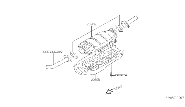 1990 Nissan 240SX Catalyst Converter,Exhaust Fuel & URE In Diagram 2