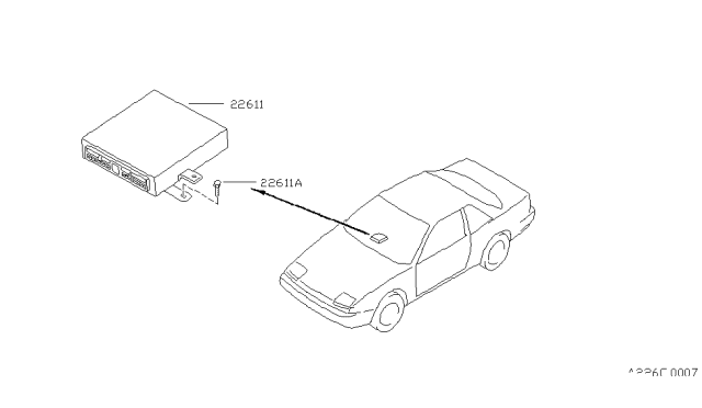 1989 Nissan 240SX Engine Control Module Diagram for 23710-40F65