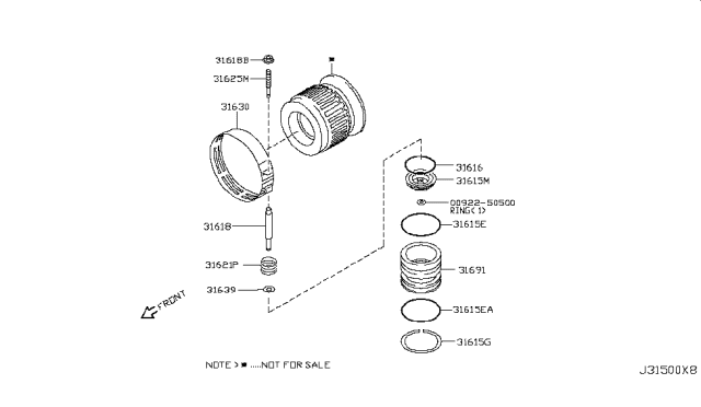 2013 Nissan Xterra Clutch & Band Servo Diagram 2