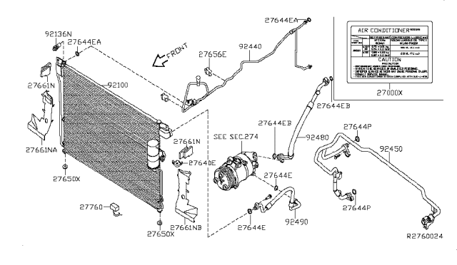 2005 Nissan Xterra Condenser,Liquid Tank & Piping Diagram 1