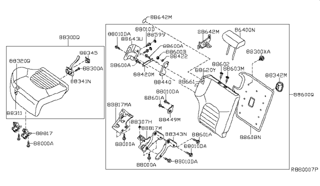 2011 Nissan Xterra Rear Seat Diagram 6