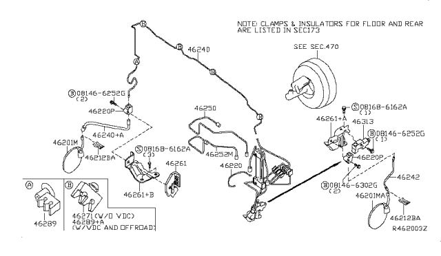 2013 Nissan Xterra Brake Piping & Control Diagram 2