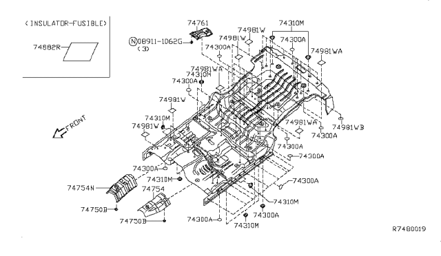 2006 Nissan Xterra Floor Fitting Diagram 1