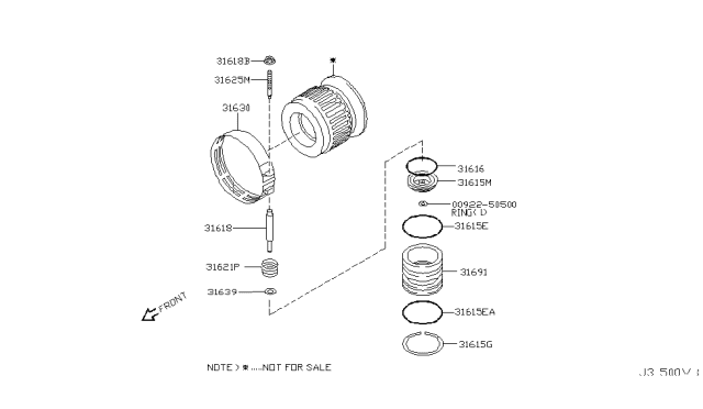 2006 Nissan Xterra Clutch & Band Servo Diagram 3