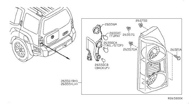 2006 Nissan Xterra Rear Combination Lamp Diagram