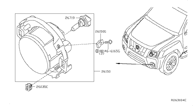 2013 Nissan Xterra Fog,Daytime Running & Driving Lamp Diagram