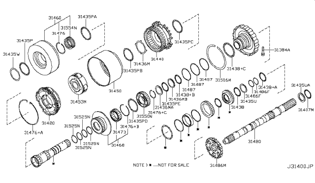 2011 Nissan Xterra Governor,Power Train & Planetary Gear Diagram