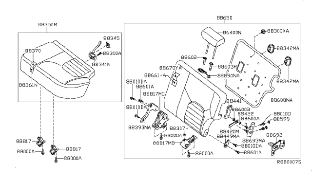 2014 Nissan Xterra Rear Seat Diagram 1