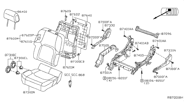 2009 Nissan Xterra Front Seat Diagram 8