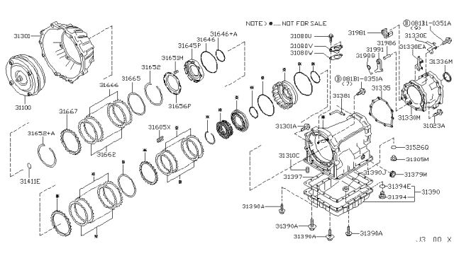 2006 Nissan Xterra Torque Converter,Housing & Case Diagram 3