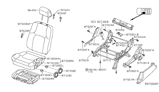 2006 Nissan Xterra Front Seat Diagram 1