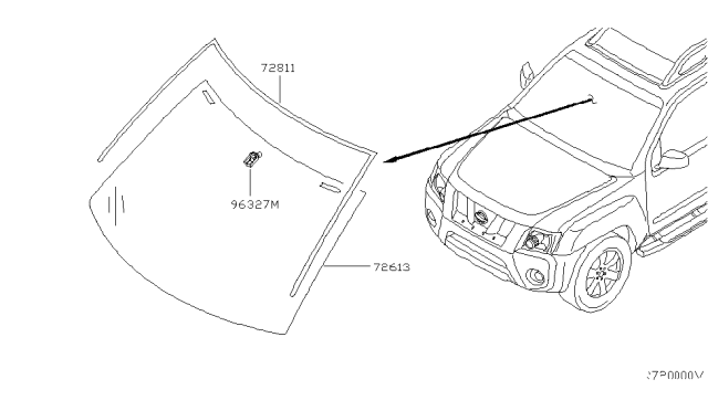 2005 Nissan Xterra Front Windshield Diagram 1