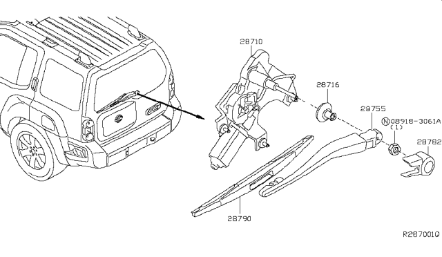 2015 Nissan Xterra Rear Window Wiper Diagram