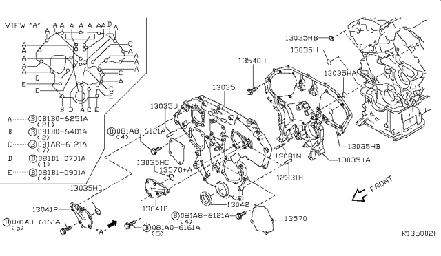 2007 Nissan Xterra Front Cover,Vacuum Pump & Fitting Diagram 1