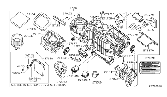 2008 Nissan Xterra Heater & Blower Unit Diagram 1