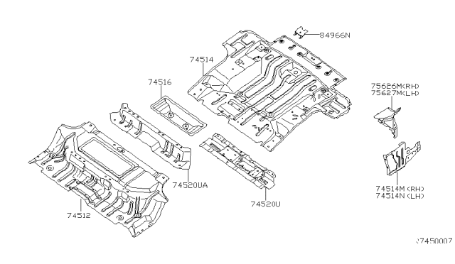 2009 Nissan Xterra Floor Panel (Rear) Diagram