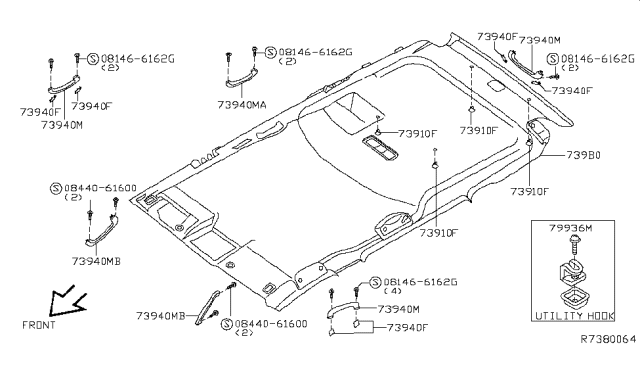 2012 Nissan Xterra Roof Trimming Diagram 3