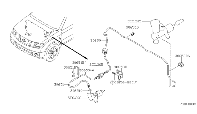 2006 Nissan Xterra Tube Assy-Clutch Diagram for 30850-EA200