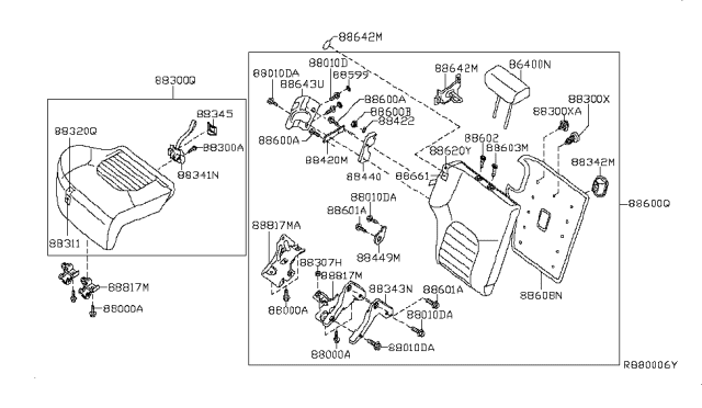 2011 Nissan Xterra Rear Seat Diagram 5