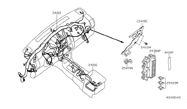 2014 Nissan Xterra Harness-Main Diagram for 24010-9CL1D
