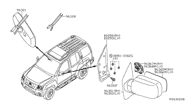 2014 Nissan Xterra Rear View Mirror Diagram