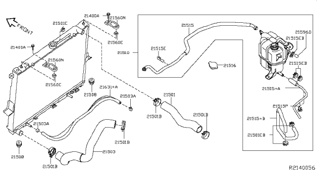 2006 Nissan Xterra Radiator,Shroud & Inverter Cooling Diagram 2