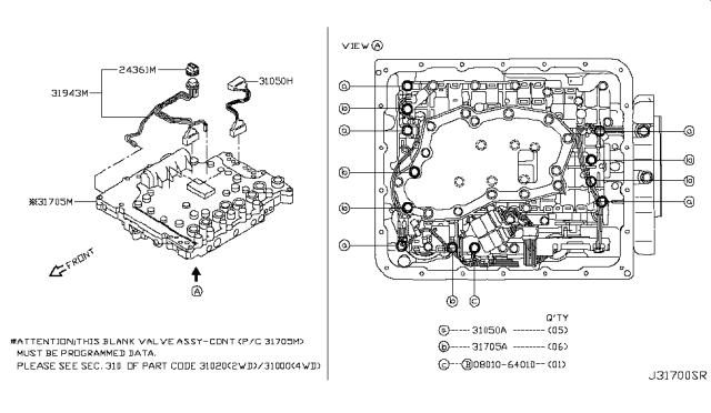 2005 Nissan Xterra Control Valve (ATM) Diagram 1